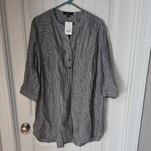 Ellos Charcoal Striped Blouse